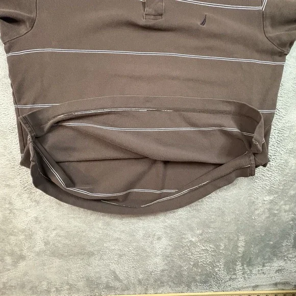 Nautica‎ Men's L Brown Striped Polo SS Cotton SEE DESCRIPTION - Picture 5 of 12